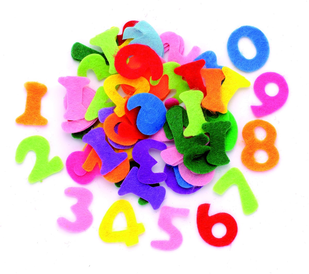Felt numbers 2,5cm 150 pcs